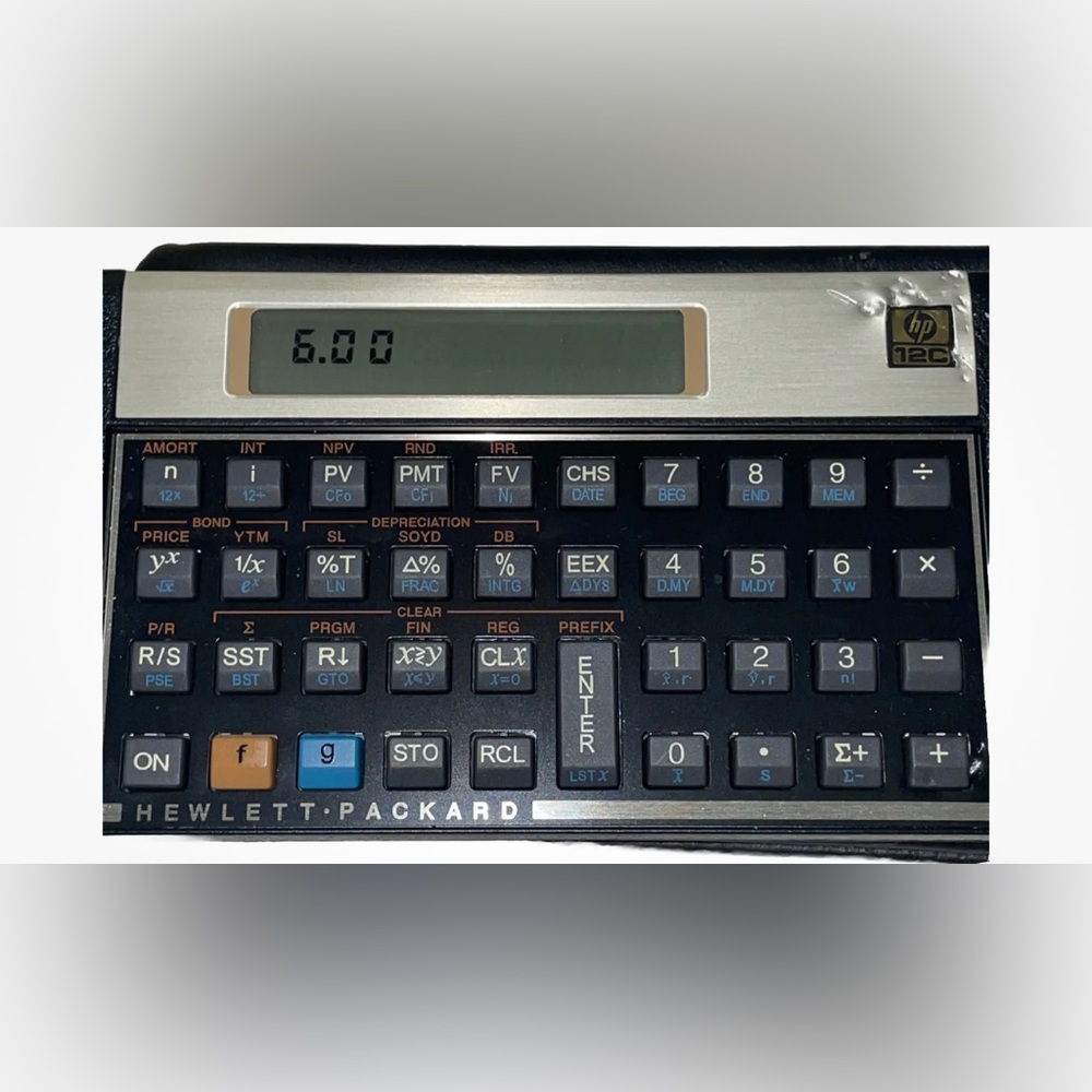 VintageHP 12C Financial Calculator HP Hewlett Packard No Case Dual Style Battery - Picture 2 of 6
